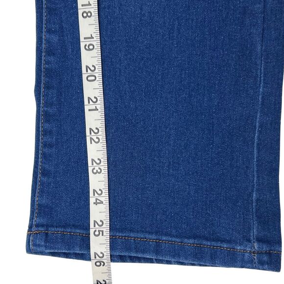Tahari Natalie Jeans Size 14/32 Dark Wash Denim Mid Rise MiniBoot Timeless Pants - Picture 6 of 10